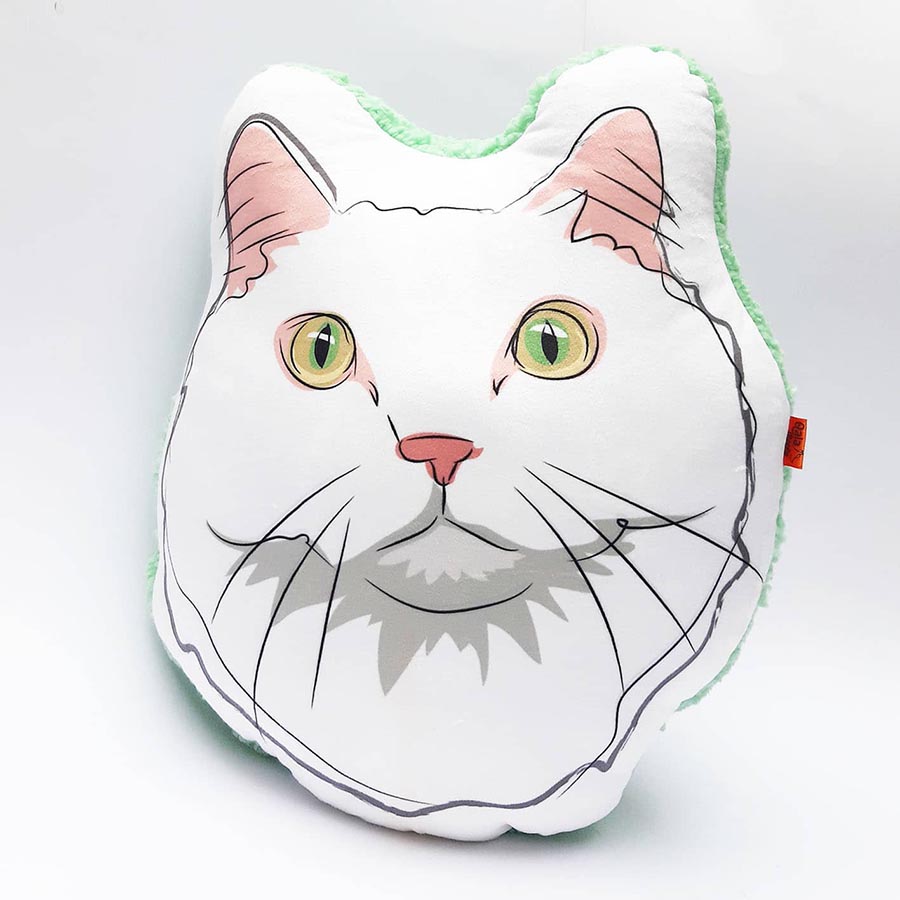 Almohada Decorativa de Gato Blanco
