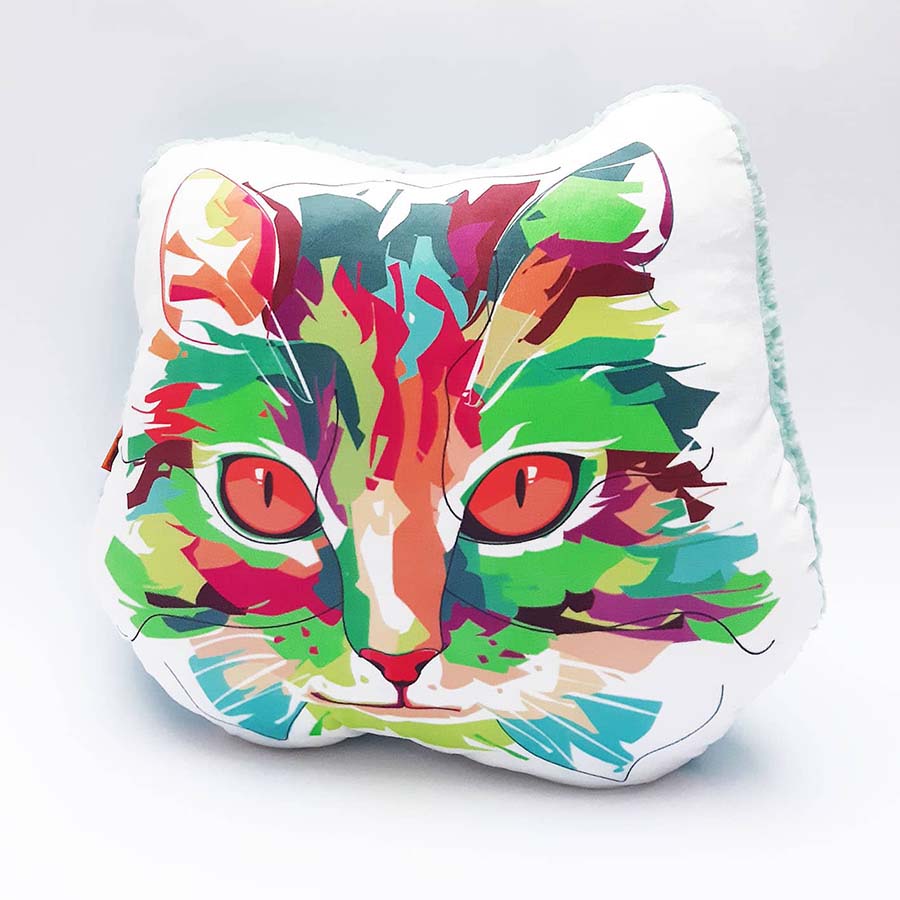 Almohada Decorativa gato arcoiris