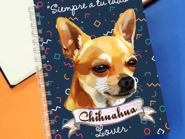 Cuaderno A5 Chihuahua dorado