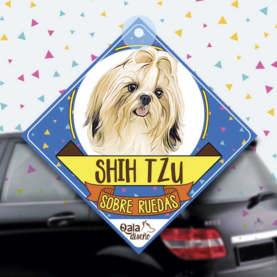 Colgante de auto de perro raza Shih Tzu