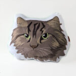Almohada decorativa con la ilustracion original de gato peludo