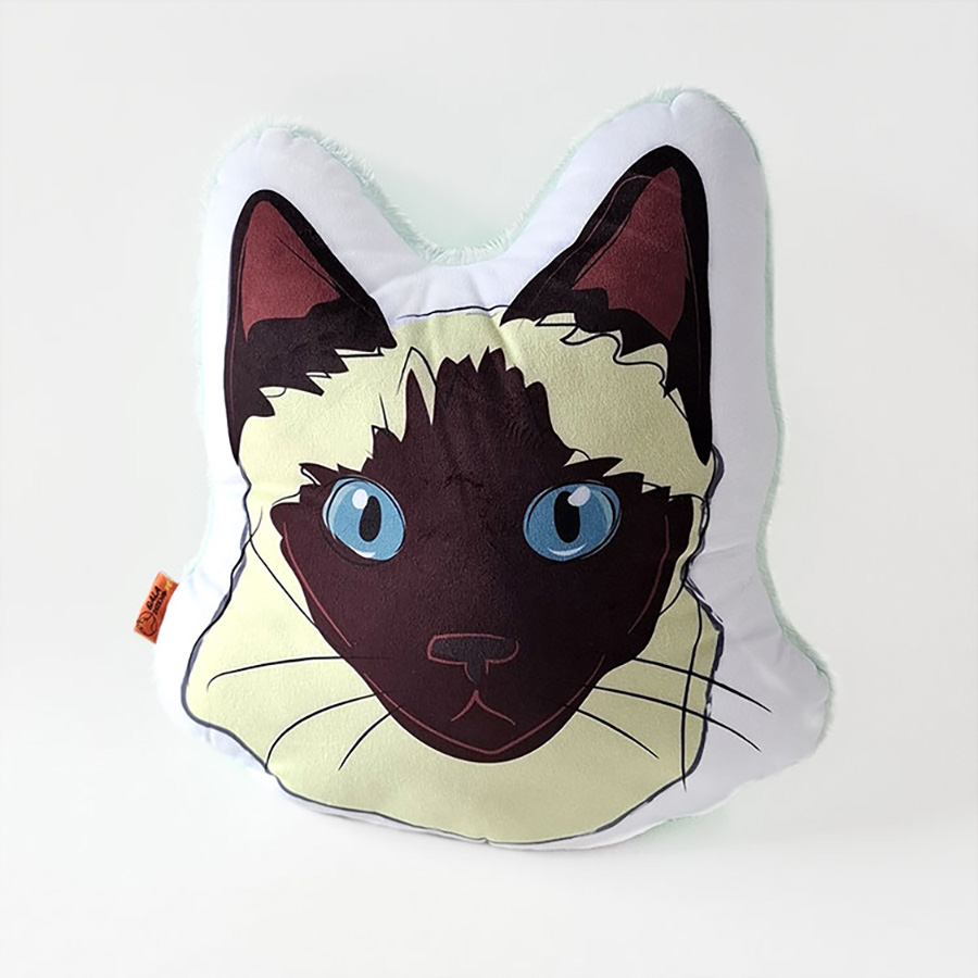 Almohada decorativa con la ilustracion original de gato siames