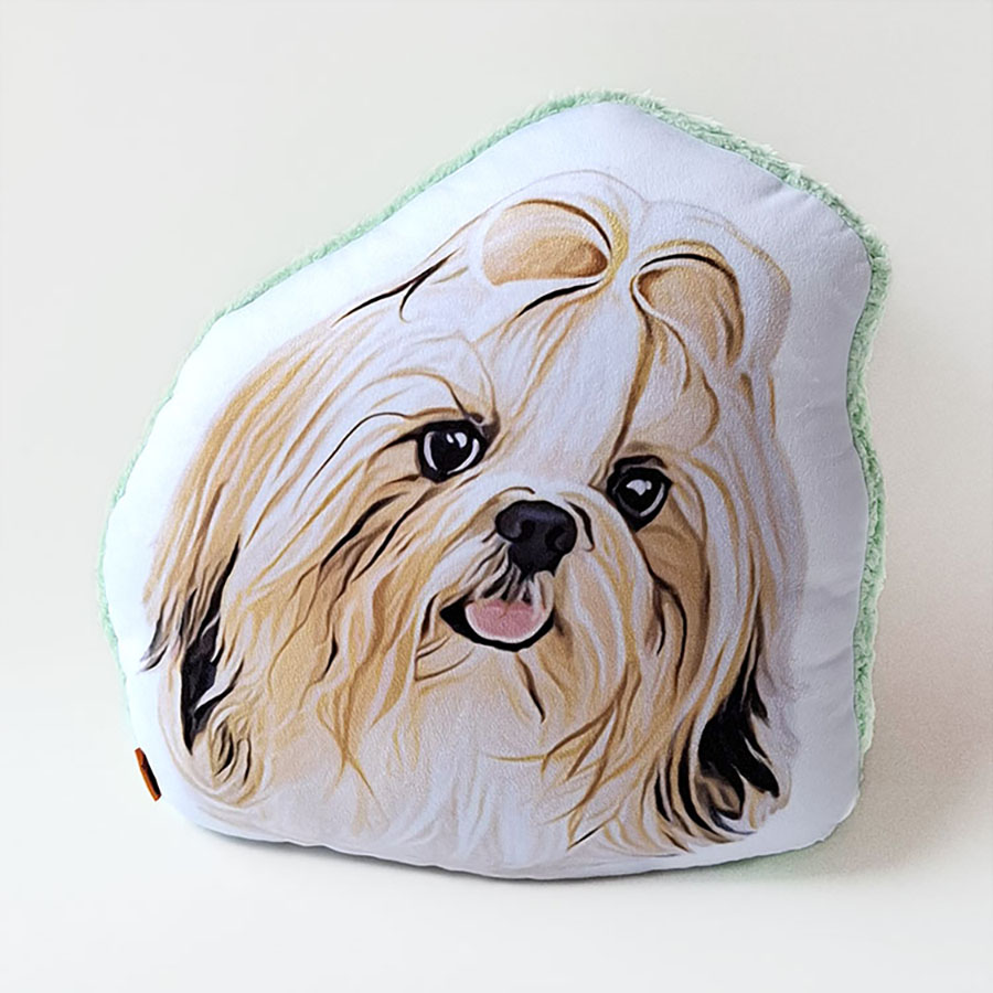 Almohada decorativa con la ilustracion original de Perro raza shih tzu