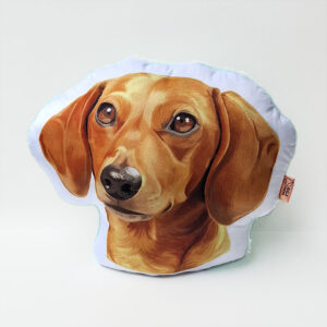 Almohada Decorativa - Perro Salchicha Marrón