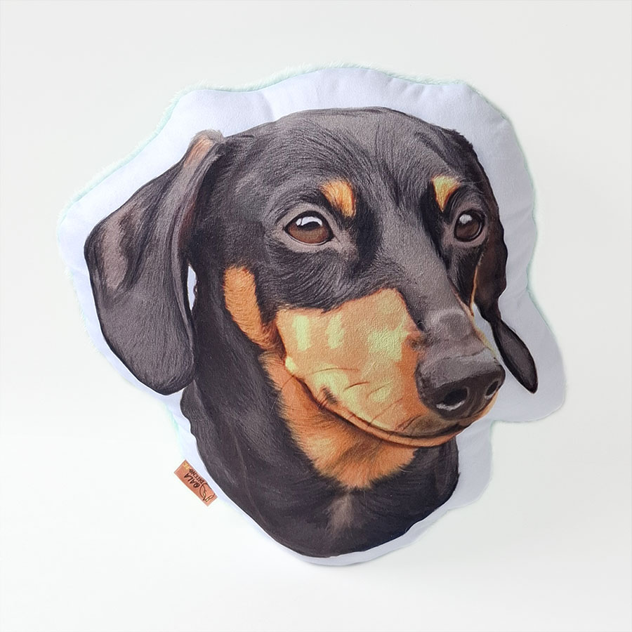 Almohada Decorativa - Perro Salchicha Negro